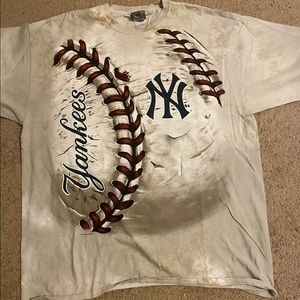 New York Yankees Men Tye Dye Rare XL Liquid Blue 2014  T-Shirt